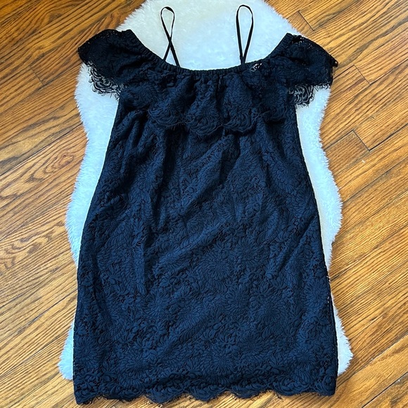 Madewell Floral Lace Off Shoulder Oversized Mini Dress Sz 0 - Picture 2 of 16